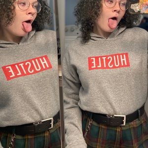 Hustle crop top hoodie